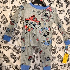 Paw Patrol Kids One Piece Pajama Set - Gray and Blue
